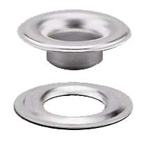 Dull black sheet metal grommet and washer