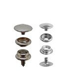 Nickel plated 24 line ring snap set with cap, socket, stud and post Nickel plated 24 line ring snap set with cap, socket, stud and post