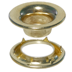 Heavy-Gauge Brass Rolled RimGrommet & Spur Washer