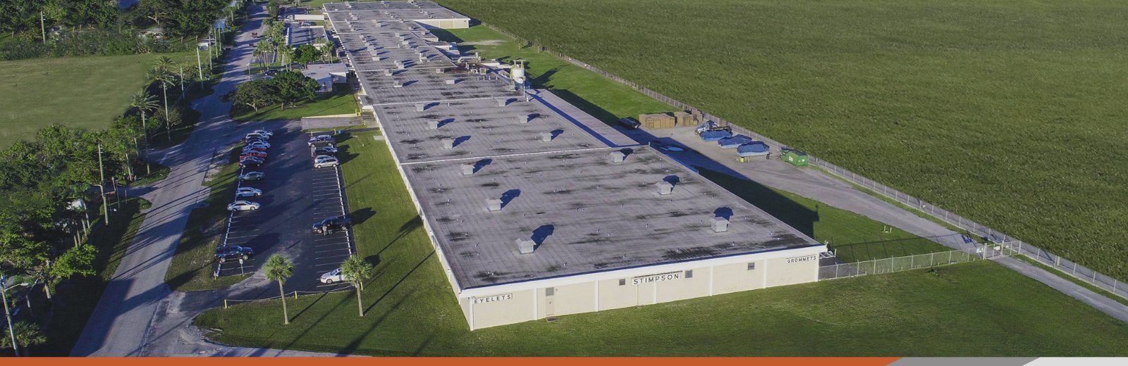 Aerial view of the Stimpson manufacturing facility in Pompano Beach, Florida