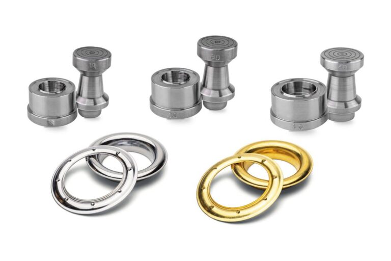 18mm, 30mm, and 40mm curtain grommet setting tools with stainless steel and brass curtain grommets and washers